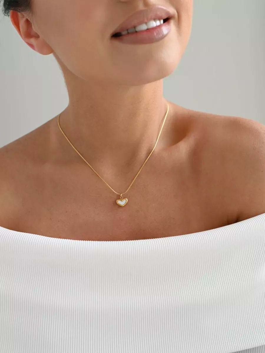 For My Mother · 18k Gold-Plated Pearl Heart Necklace