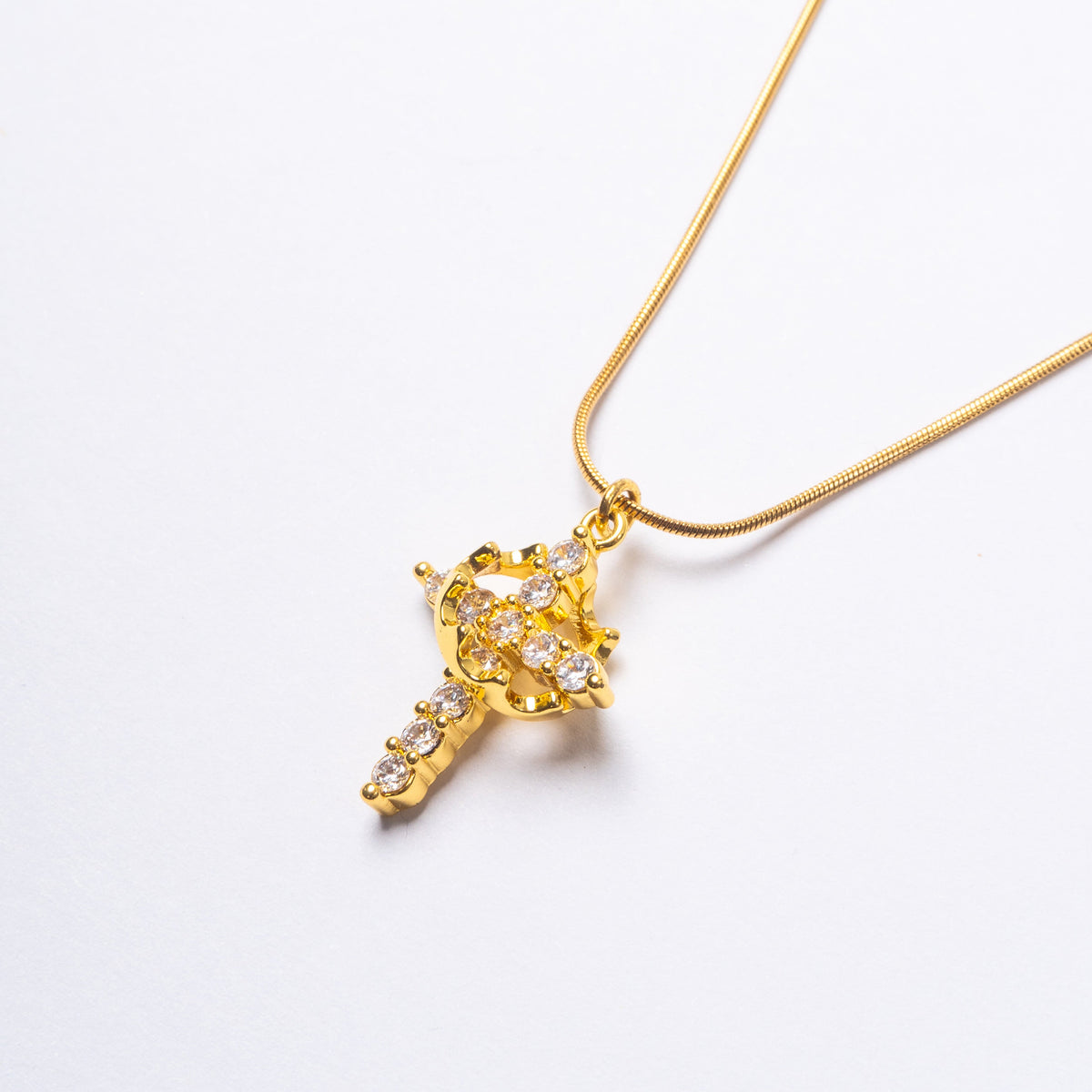 For My Daughter · 18k Gold-Plated Spinner Cross Necklace, Heavy