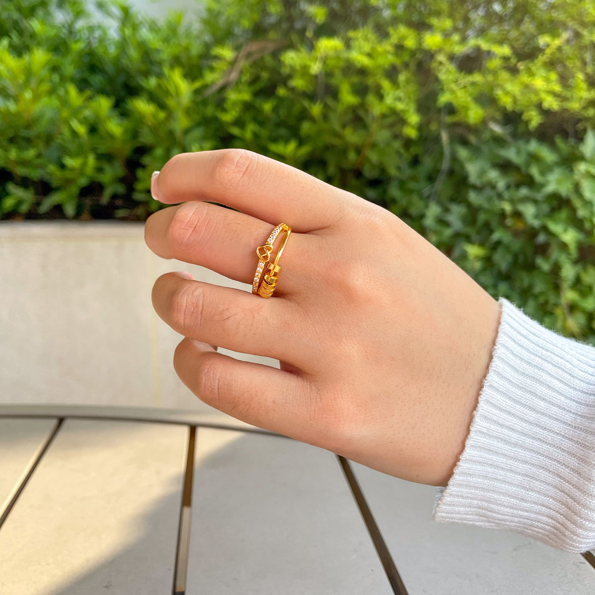 For My Daughter · 18k Gold-Plated Infinity Spinner Ring