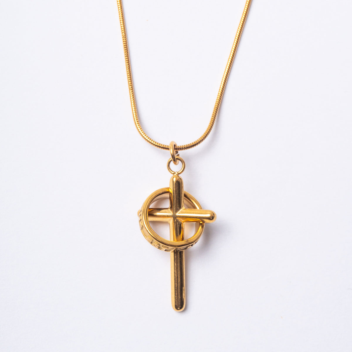 For My Daughter · 18k Gold-Plated Spinning Cross Necklace