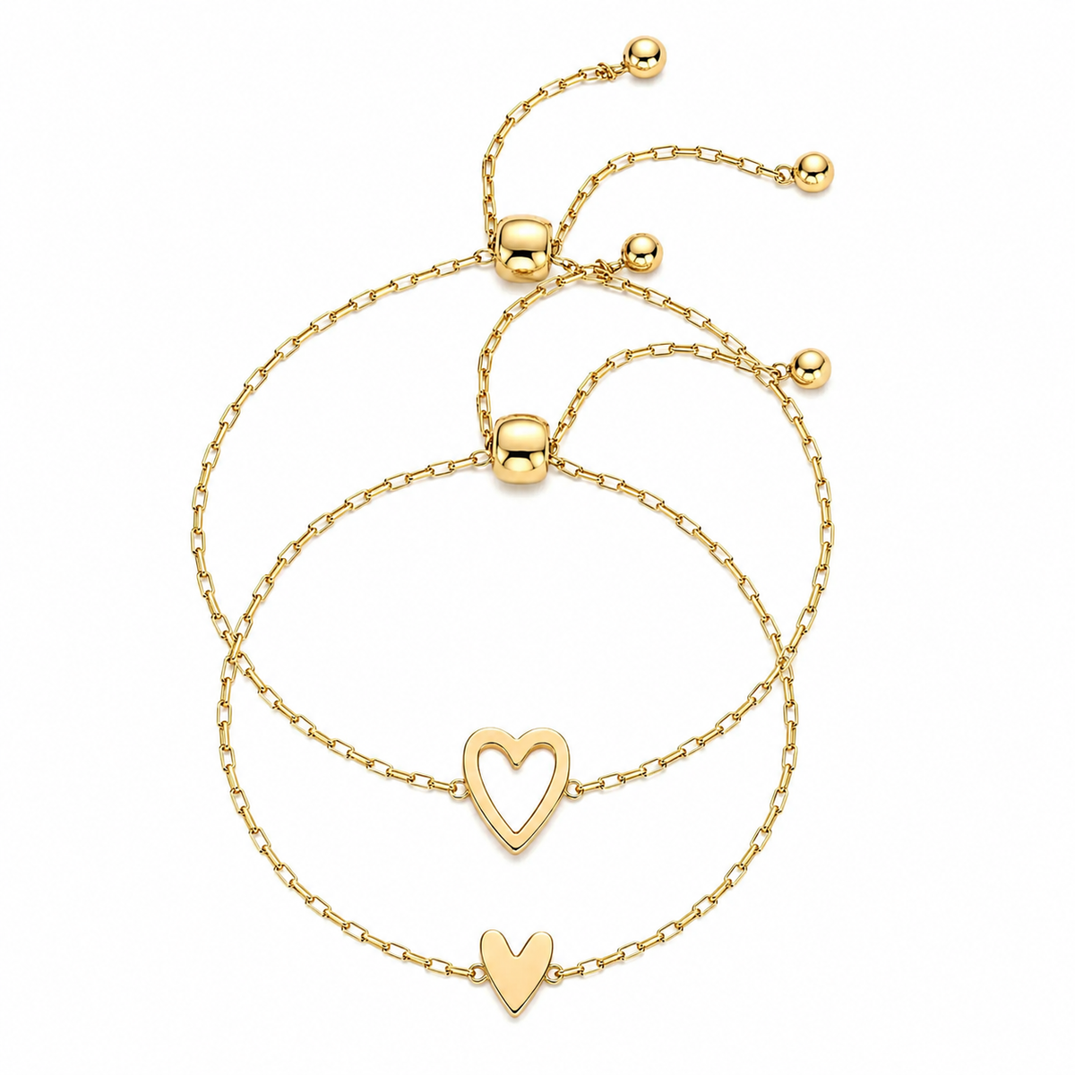 For My Daughter · 18k Gold-Plated Interlocking Hearts Bracelet